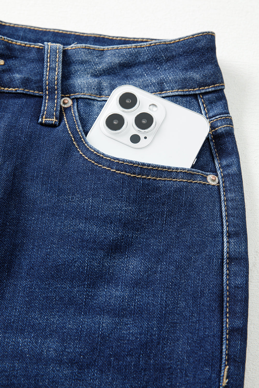 Sail Blue Stitch Patch Pocket Bootcut Jeans