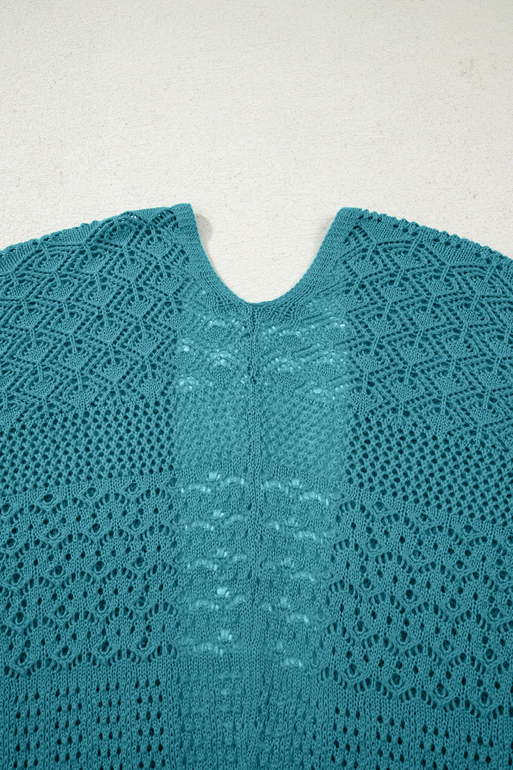 Redwood Burl Mix Pattern Hollow Knit Open Front Cardigan