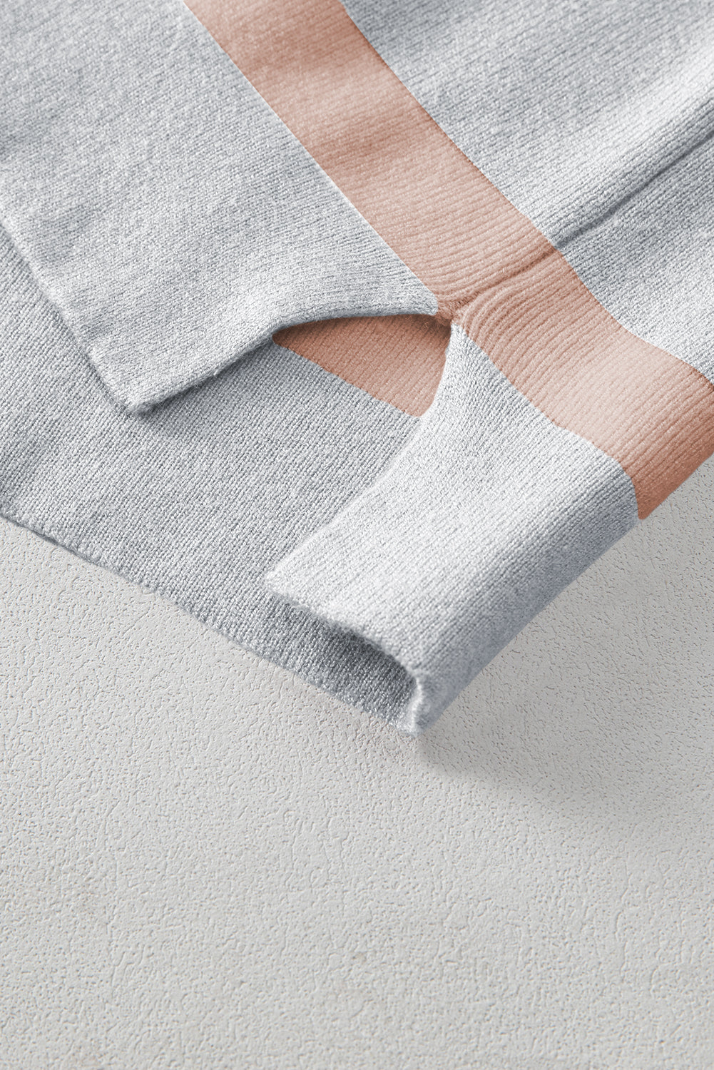 Blue Stripe Exposed Seam Patchwork Loose Sweater