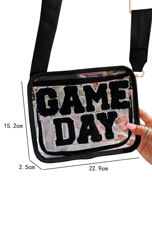 Orange Chenille GAME DAY Pattern Clear Bag