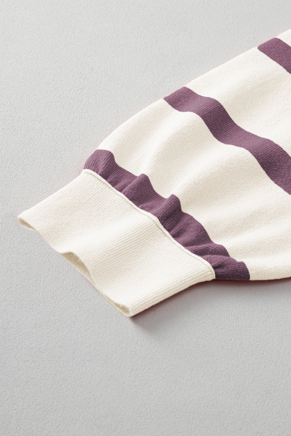 Blue Stripe Exposed Seam Patchwork Loose Sweater