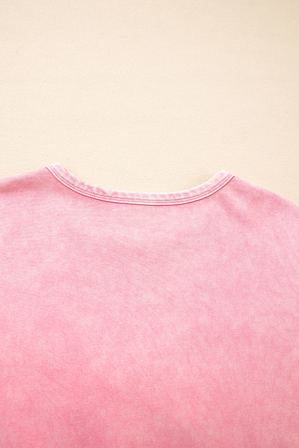 Orchid Bouquet Mineral Wash Waffle Bow Patched Pullover Sweatshirt