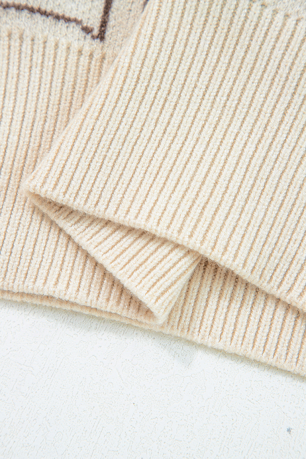 Pink Colorblock Bow Pattern Drop Sleeve Sweater