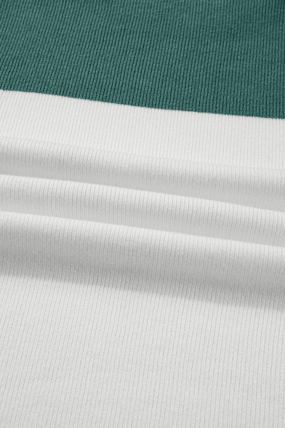 Khaki Colorblock Ribbed Knit Baggy Sweater