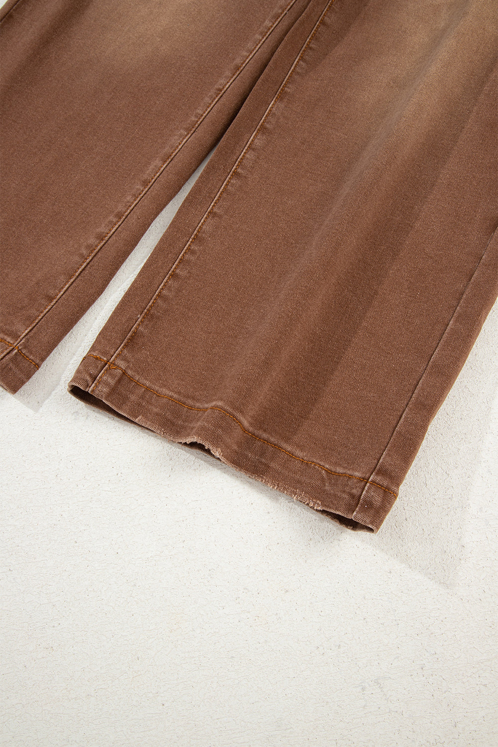 Brown Minimalist Patch Pocket High Waist Shift Jeans