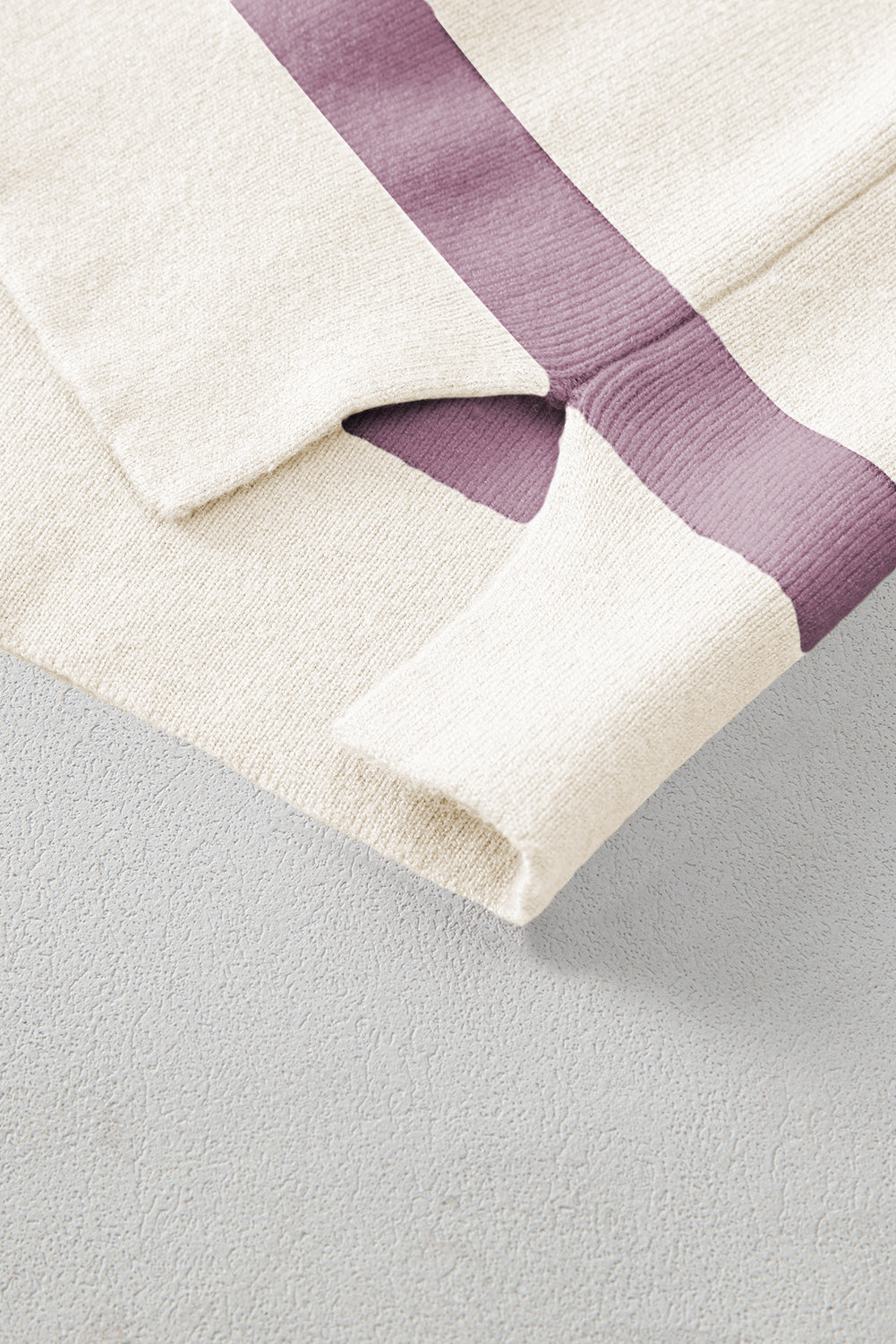 Blue Stripe Exposed Seam Patchwork Loose Sweater