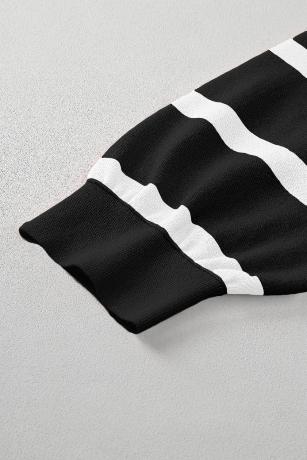 Blue Stripe Exposed Seam Patchwork Loose Sweater