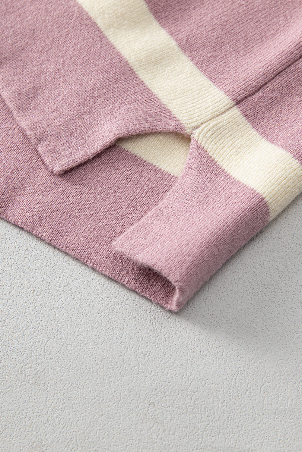 Blue Stripe Exposed Seam Patchwork Loose Sweater