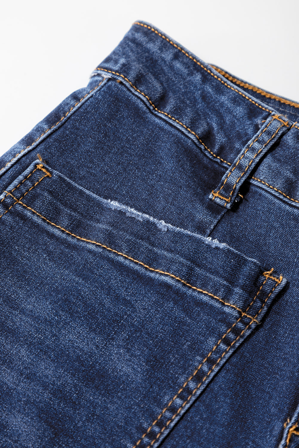 Brown Minimalist Patch Pocket High Waist Shift Jeans