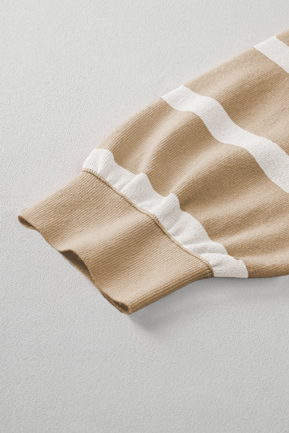 Blue Stripe Exposed Seam Patchwork Loose Sweater