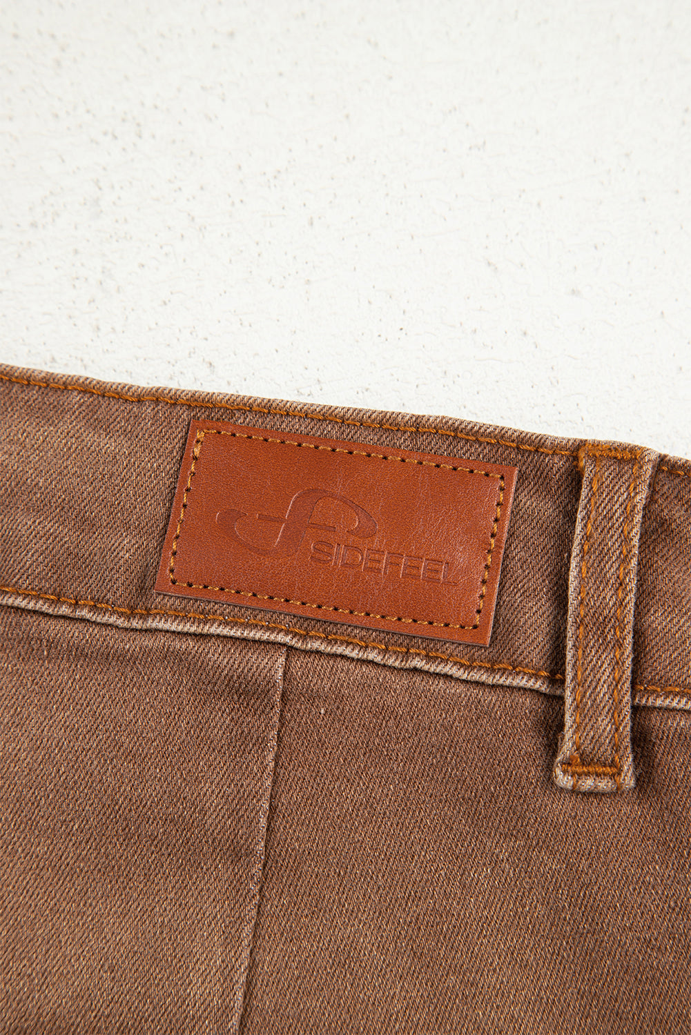 Brown Minimalist Patch Pocket High Waist Shift Jeans