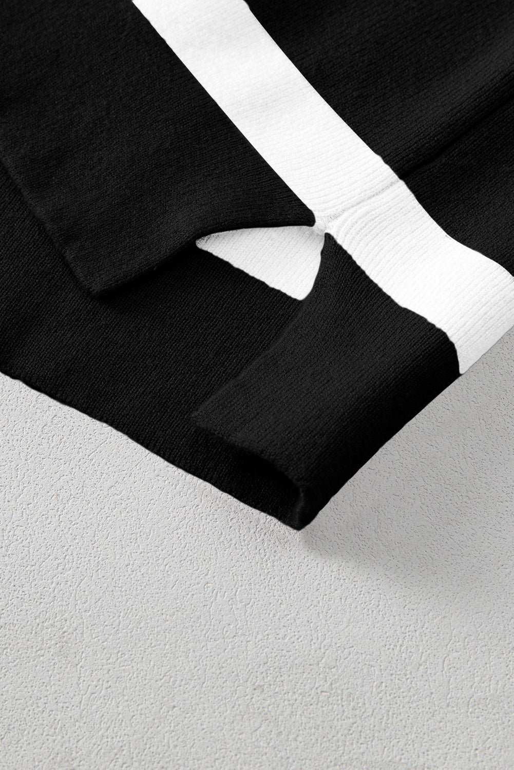 Blue Stripe Exposed Seam Patchwork Loose Sweater